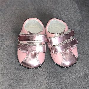 Pediped pink baby girl shoes 0-6 mo